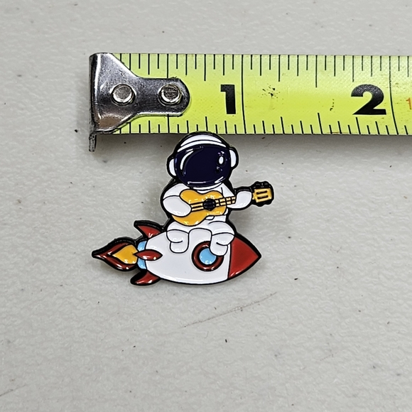 Spaceman Guitar & Rocket Ride Enamel Pin - Picture 2 of 4